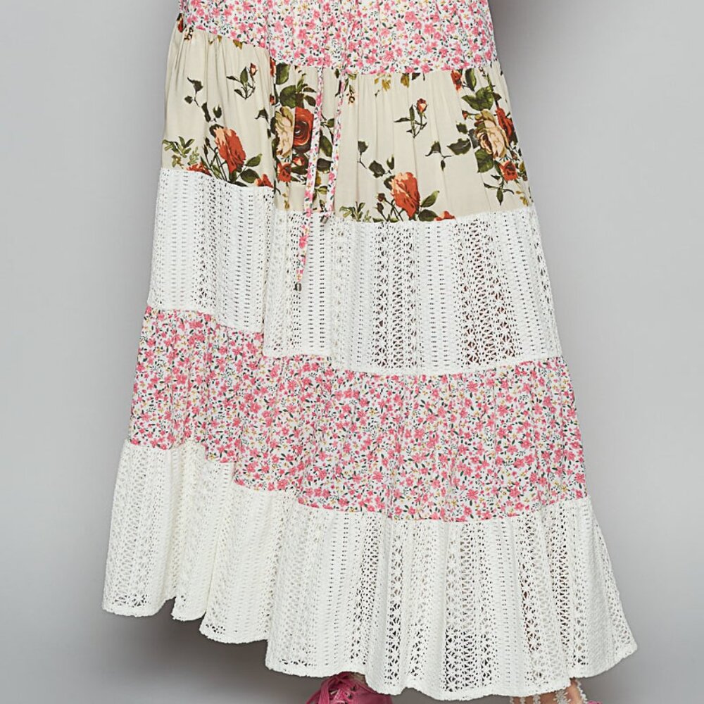 POL Floral Skirt in Ivory Multi - Picture 5 of 6